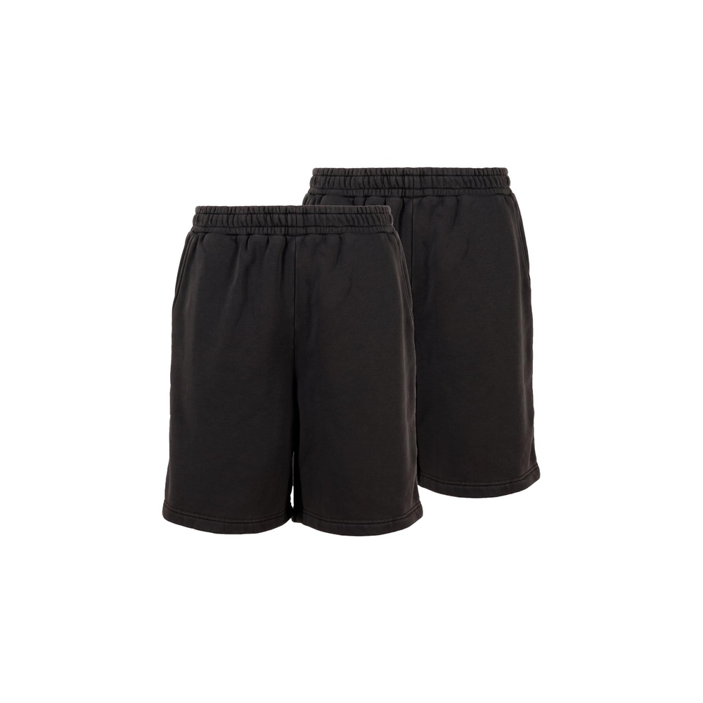 Urban Classics - Vintage Heavy Sweatshorts 2Pack Pantalon court - Noir/Noir